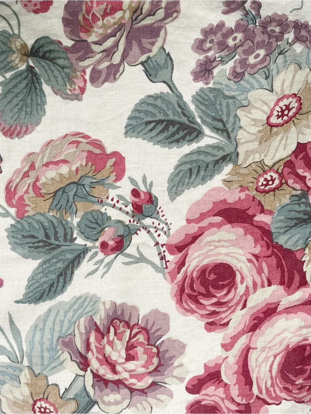 Pottery Barn Elia Floral Reversible Cotton Linen King Shams, Set of 2